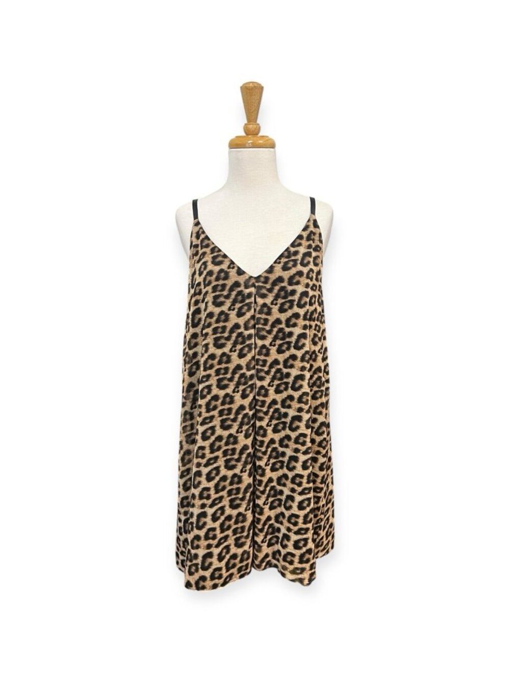 NEW ALICE + OLIVIA Leopard Print Kirby Mini Dress Size L Large